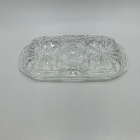 Vintage Anchor Hocking Glass Butter Dish EAPC Star Of David - Picture 9 of 12